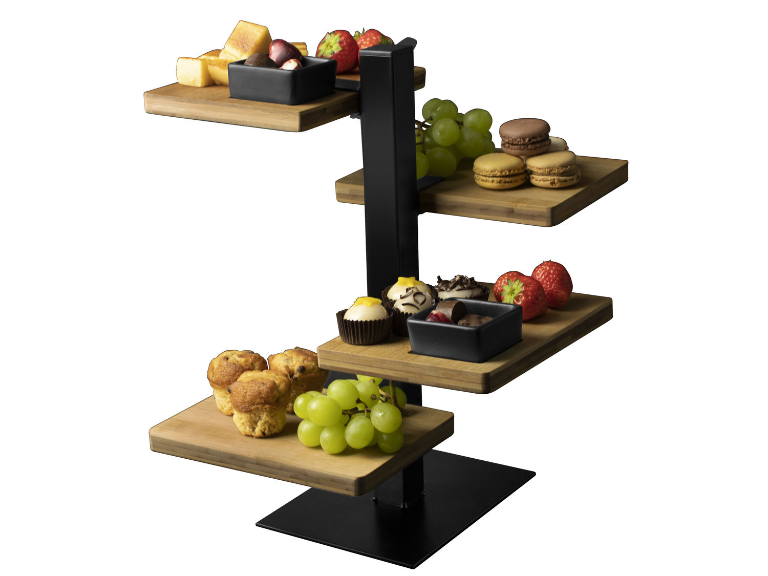 Serveertoren bamboe hout - 4 planken
