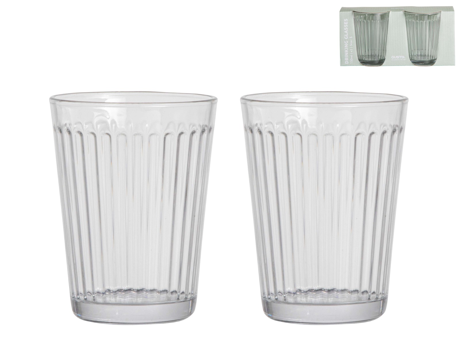 Drinkglazen 150ml - set 2 stuks