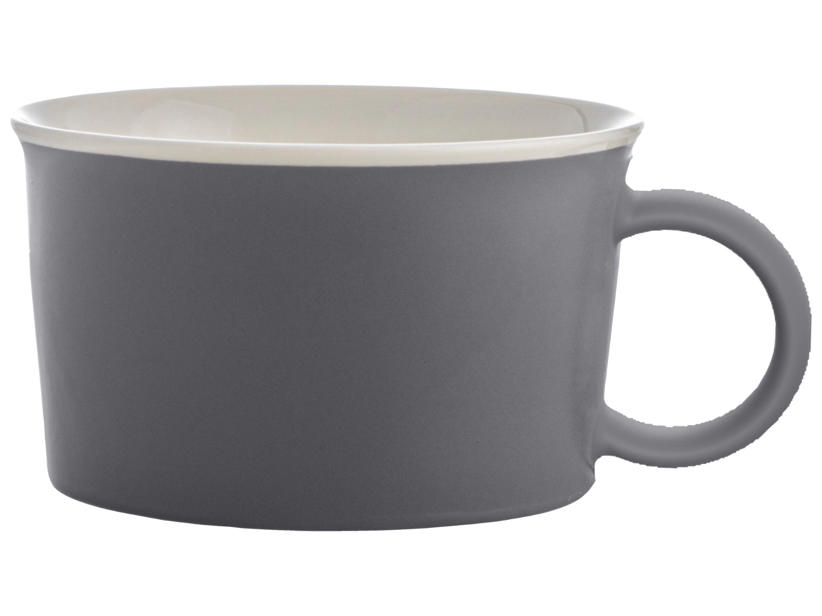 Soepmok antraciet/witte rand 370 ml			